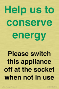 Help us to conserve energy - Please switch this appliance off at the socket when not in use